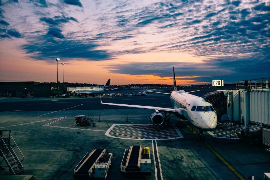 Plane at airport gate