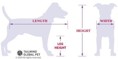 Dog measurement guide for travel crates