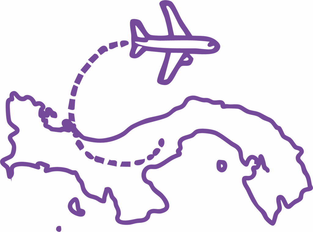 Plane flying over Panama
