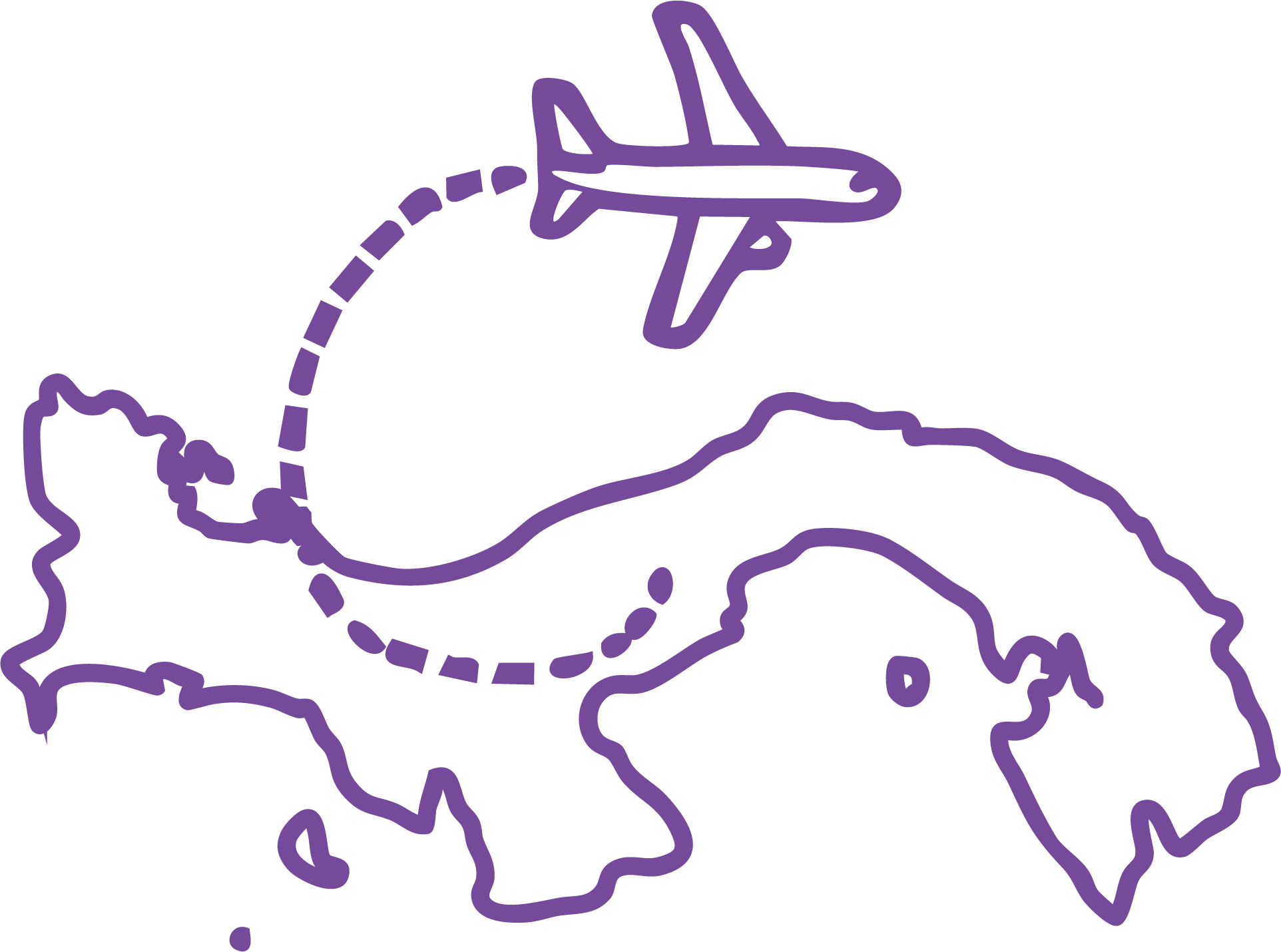 Plane flying over Panama