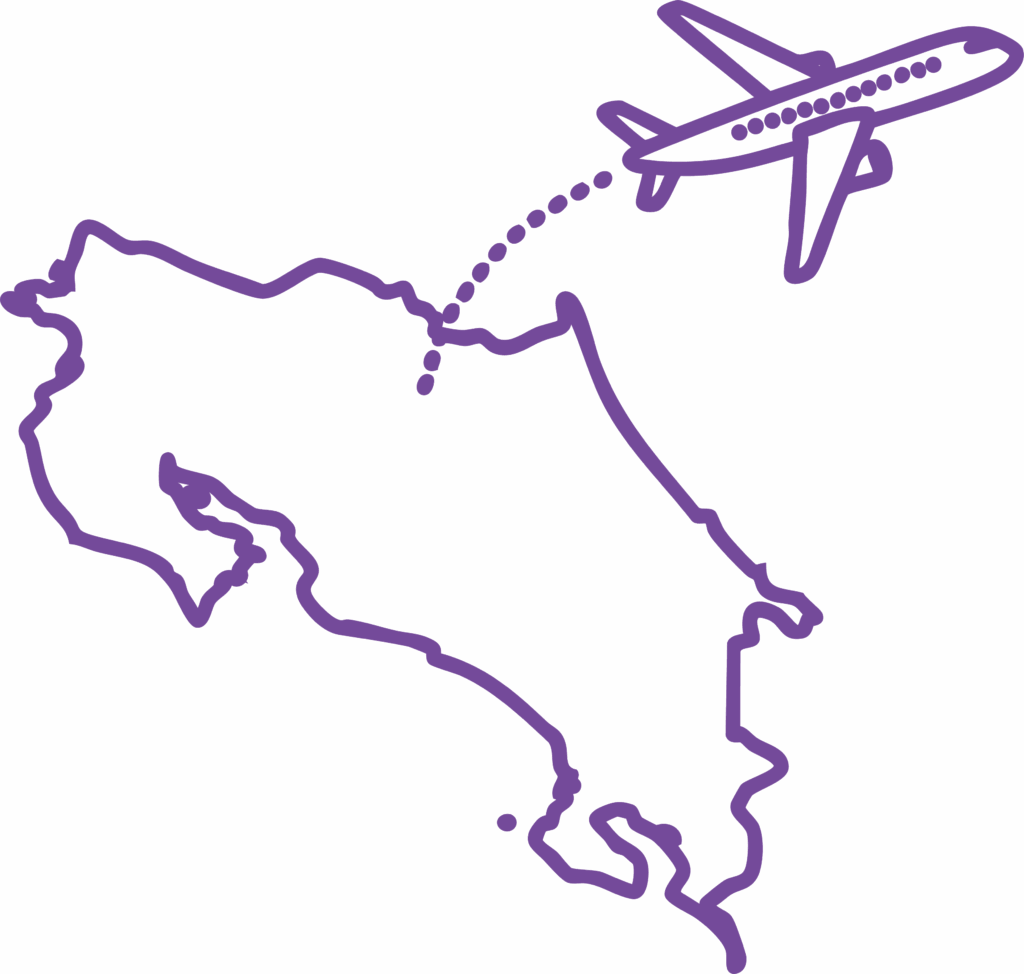 Line drawing of Costa Rica