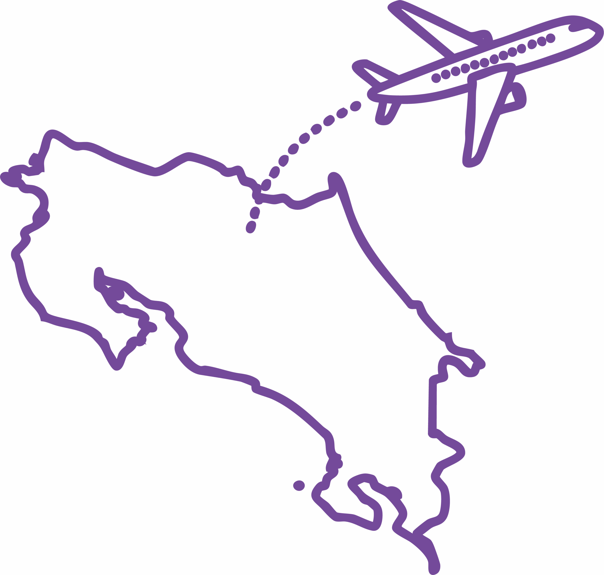 Line drawing of Costa Rica